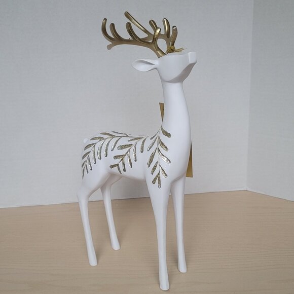 Christian Lacroix Gold Leaves Christmas Holiday Decor Standing Reindeer Figurine
